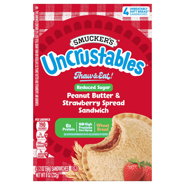 Smucker's Sandwich, Peanut Butter & Strawberry Spread