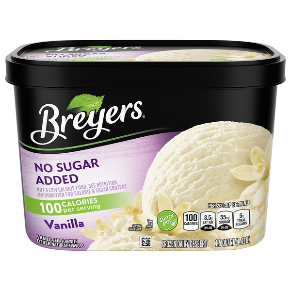 Breyers Frozen Dairy Dessert, No Sugar Added, Vanilla