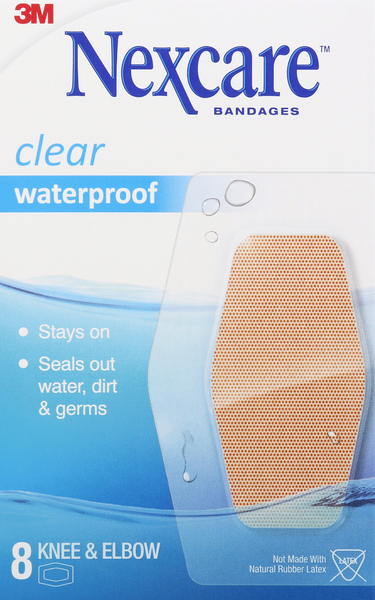 Nexcare Bandages, Knee & Elbow, Waterproof, Clear