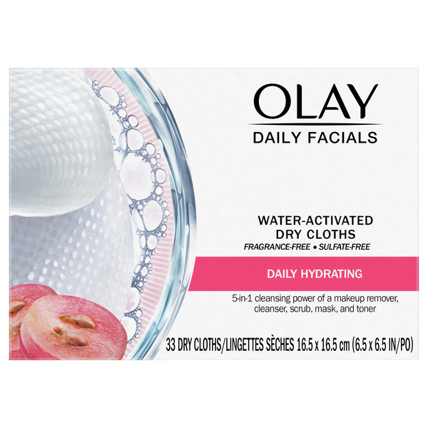 Olay Daily Facials Daily Clean 4-In-1 Activated Cleansing Cloths - 33 CT