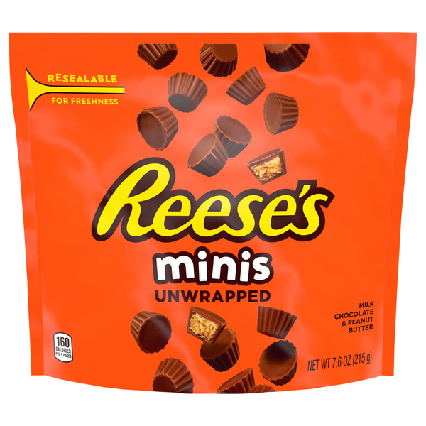 Reese's Milk Chocolate & Peanut Butter, Minis, Unwrapped