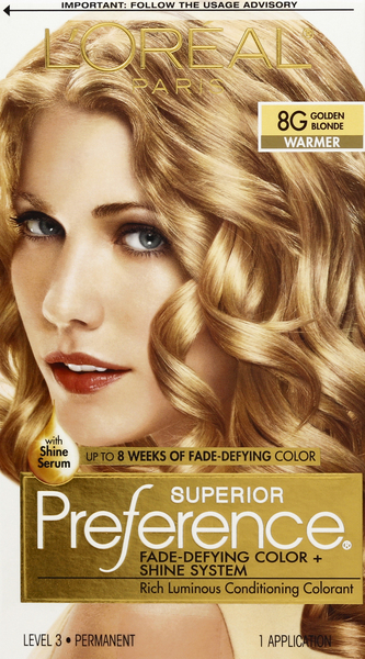 Superior Preference Permanent Color, Warmer, Golden Blonde 8G