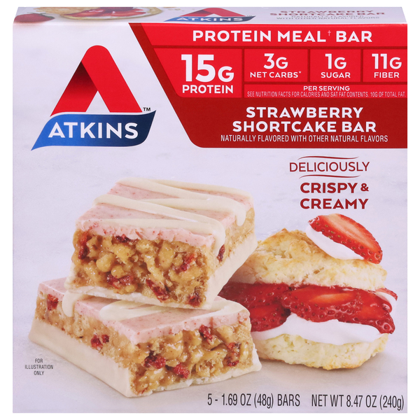 Atkins Protein Meal Bar, Crispy & Creamy, Strawberry Shortcake