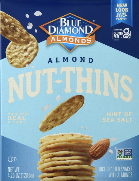 Blue Diamond Cracker Snacks, Nut & Rice, Almond, Hint of Sea Salt
