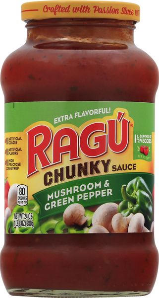 Ragu Sauce, Chunky, Mushroom & Green Pepper