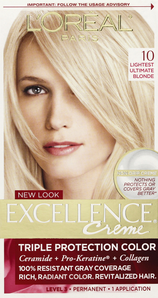 Excellence Hair Color, Triple Protection Color, Lightest, Ultimate Blonde, 10