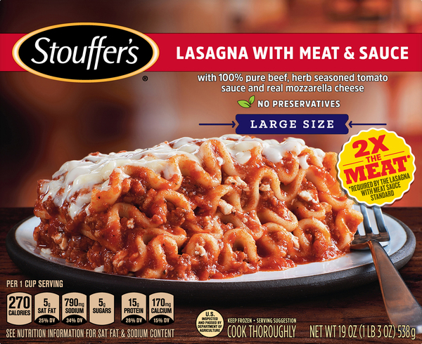 Stouffer's Lasagna, with Meat & Sauce, Large Size