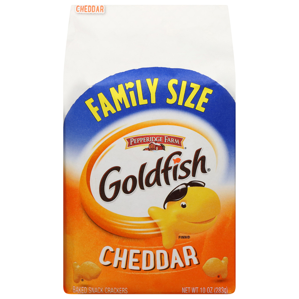 Goldfish Snack Crackers, Baked, Cheddar, Family Size