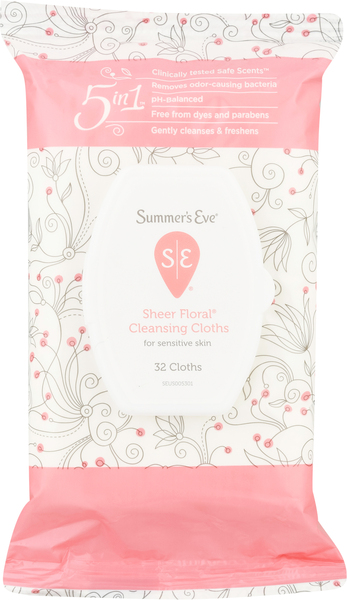 Summer's Eve Cleansing Cloths, Sheer Floral, 5 in 1