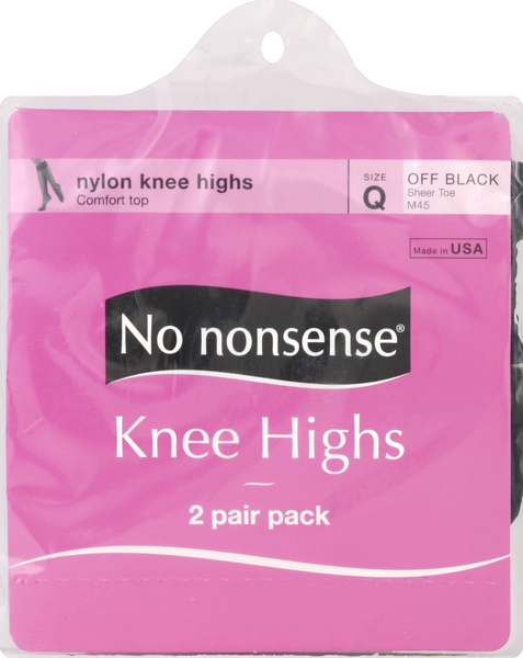No nonsense Knee Highs, Sheer Toe, One Size, Off Black