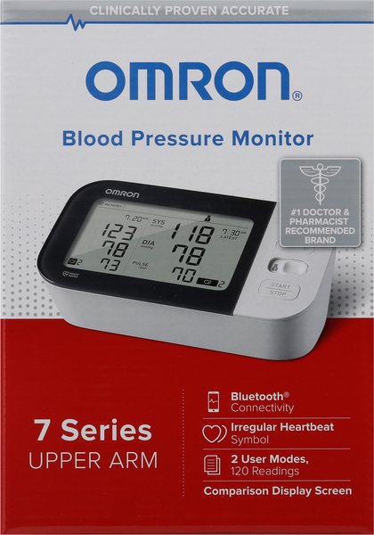 Omron Blood Pressure Monitor, Upper Arm, 7 Series