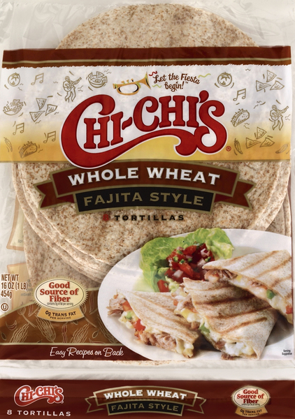 CHI CHIS Tortillas, Fajita Style, Whole Wheat