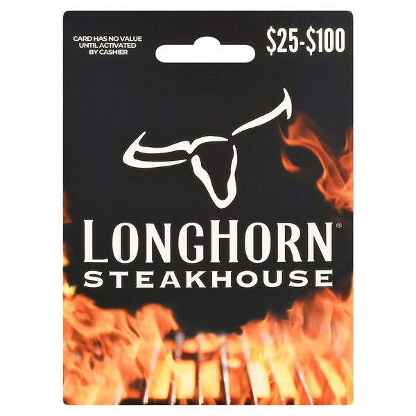 Longhorn Steakhouse Gift Card, $25-$100
