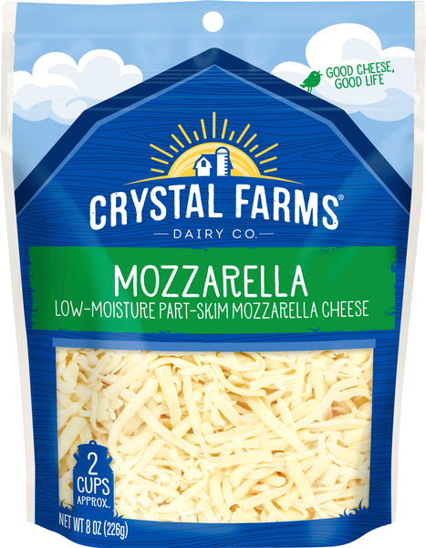 Crystal Farms Shredded Cheese, Low-Moisture, Part-Skim, Mozzarella