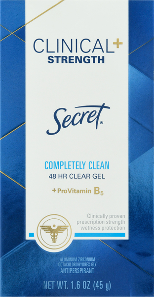 Secret Antiperspirant, Completely Clean, 48 HR, Clear Gel