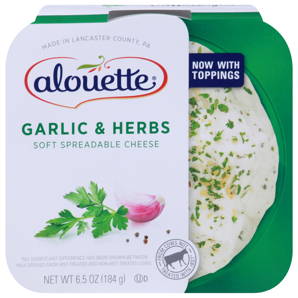 Alouette Spreadable Cheese, Soft, Garlic & Herbs