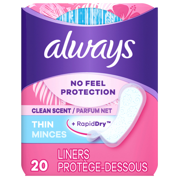 Always Liners, Clean Scent, Thin