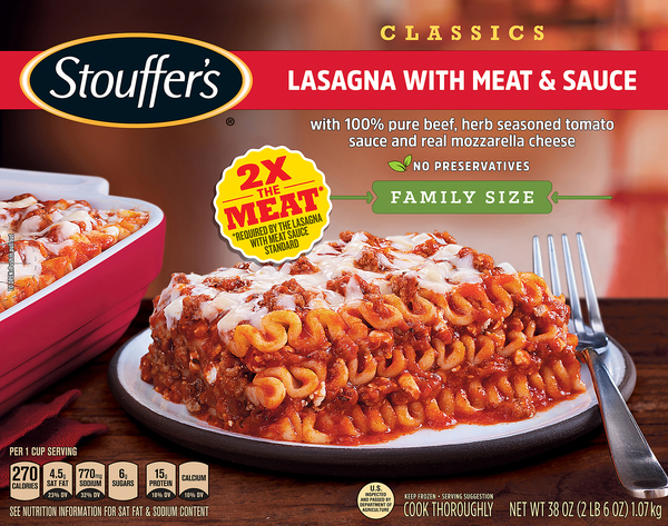 STOUFFERS Lasagna with Meat & Sauce, Family Size