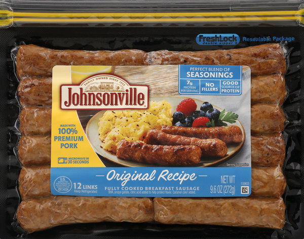 Johnsonville Breakfast Sausage, Original Recipe, Fully Cooked