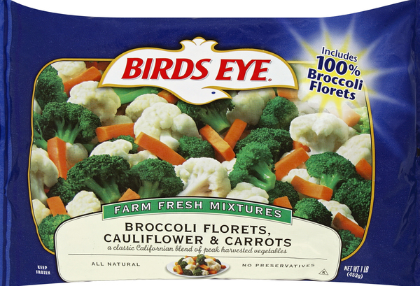 Birds Eye Broccoli Florets, Cauliflower & Carrots