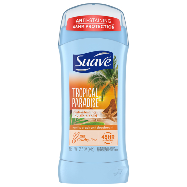 Suave Anti-Perspirant Deodorant, Invisible Solid, Tropical Paradise