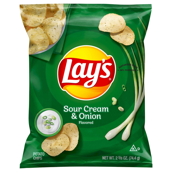 Lay's Potato Chips, Sour Cream & Onion Flavored