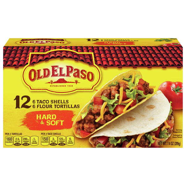 Old El Paso Taco Shells & Flour Tortillas, Hard & Soft