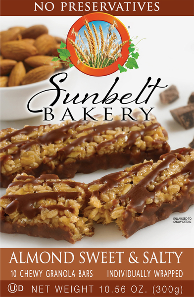Sunbelt Bakery Granola Bars, Almond Sweet & Salty, Chewy, 10 Pack