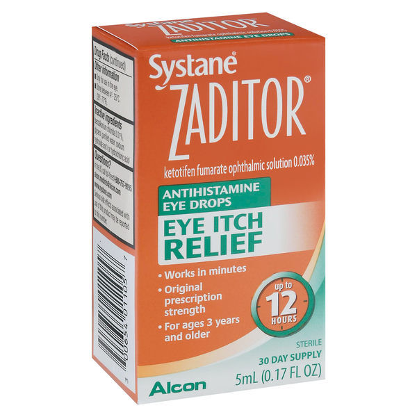 Zaditor Eye Drops, Antihistamine, Original Prescription Strength, Eye Itch Relief
