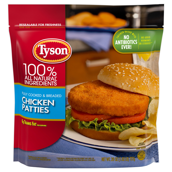 Tyson Tyson Fully Cooked Chicken Patties, 26 oz. (Frozen)
