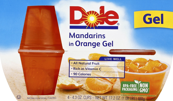 Dole Mandarins, in Orange Gel, Cups