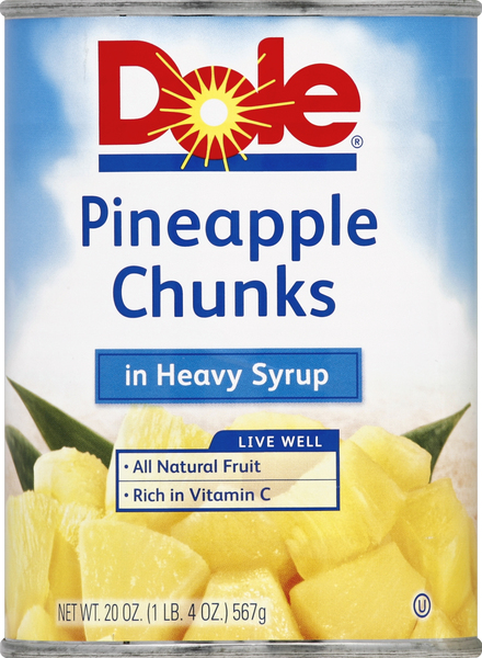 Dole Pineapple, in Heavy Syrup, Chunks