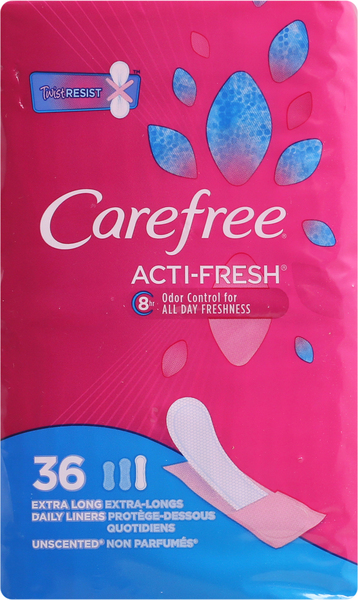 Carefree Liners, to Go, Extra Long, Unscented