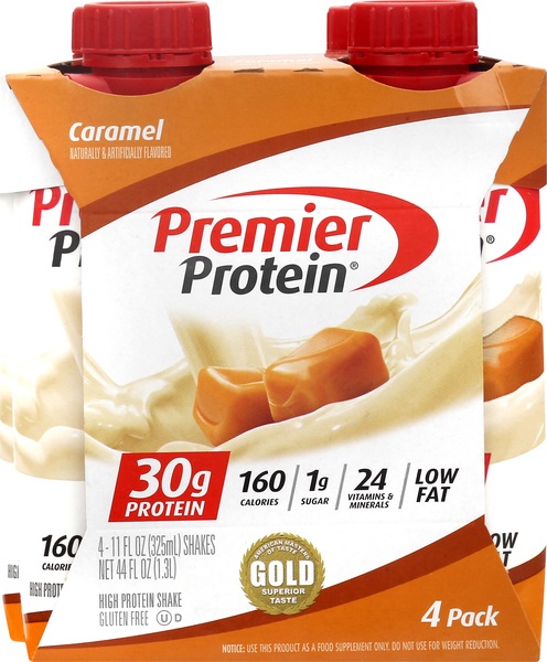 Premier Protein Protein Shake, Caramel, 4 Pack