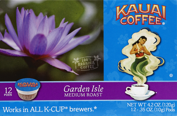 Kauai Coffee Coffee, Medium Roast, Garden Isle, Pods