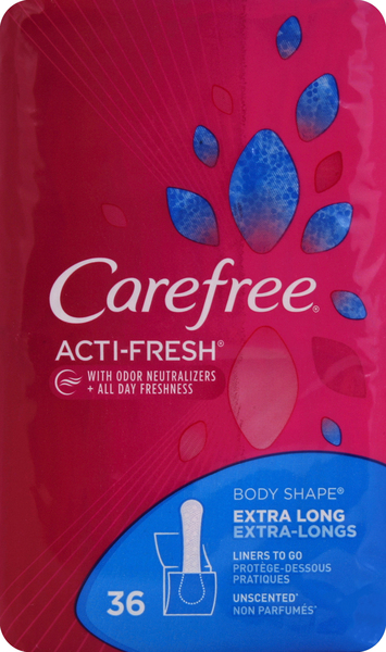 Carefree Daily Liners, Unscented, Extra Long