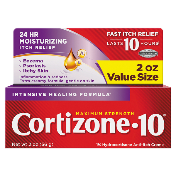 Cortizone-10 Anti-Itch Creme, Maximum Strength, Intensive Healing Formula, 2 oz Value