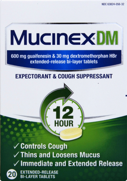 Mucinex Expectorant & Cough Suppressant, 12 Hour, Extended-Release Bi-Layer Tablets
