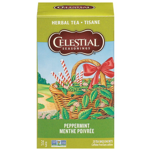 Celestial Seasonings Herbal Tea, Peppermint, Caffeine Free, Tea Bags