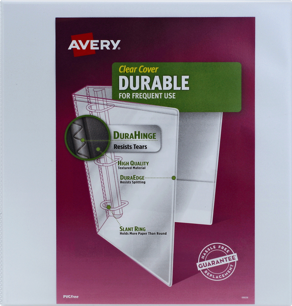 Avery Binder, Durable, Clear Cover, 1-1/2 Inch