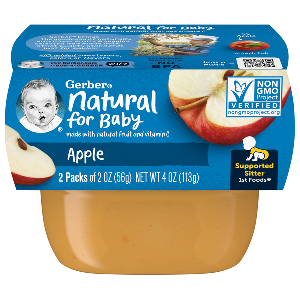 Gerber Baby Food, Apple, Supported Sitter, 2 Packs