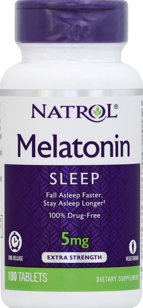 Natrol Melatonin, Extra Strength, 5 mg, Time Release, Tablets