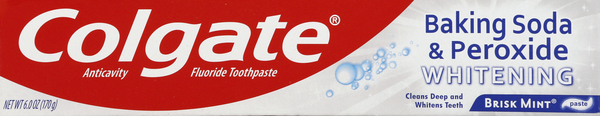 Colgate Fluoride Toothpaste, Anticavity, Whitening, Baking Soda & Peroxide, Paste