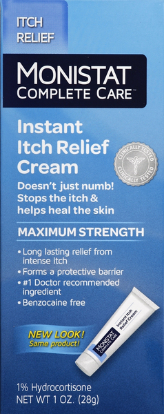 Monistat Itch Relief Cream, Instant, Maximum Strength