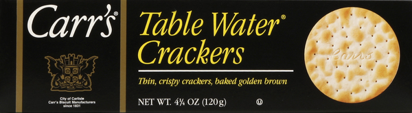 Carr's Crackers, Table Water