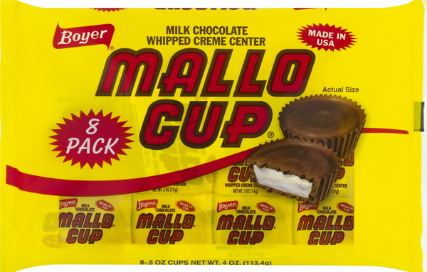Boyer Mallo Cup, Milk Chocolate, 8 Pack