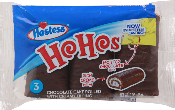 Hostess Chocolate Cake, Rolled, with Creamy Filling