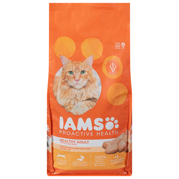 IAMS Cat Nutrition, Premium, with Chicken, Healthy Adult, 1+ Years