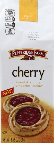 PEPPERIDGE FARM Cookies, Thumbprint, Cherry