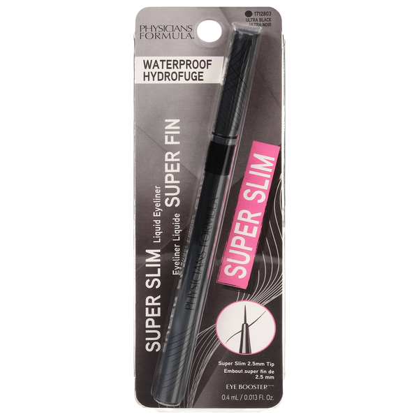 Physicians Formula Eyeliner, Liquid, Ultra Black 1712803, Super Slim